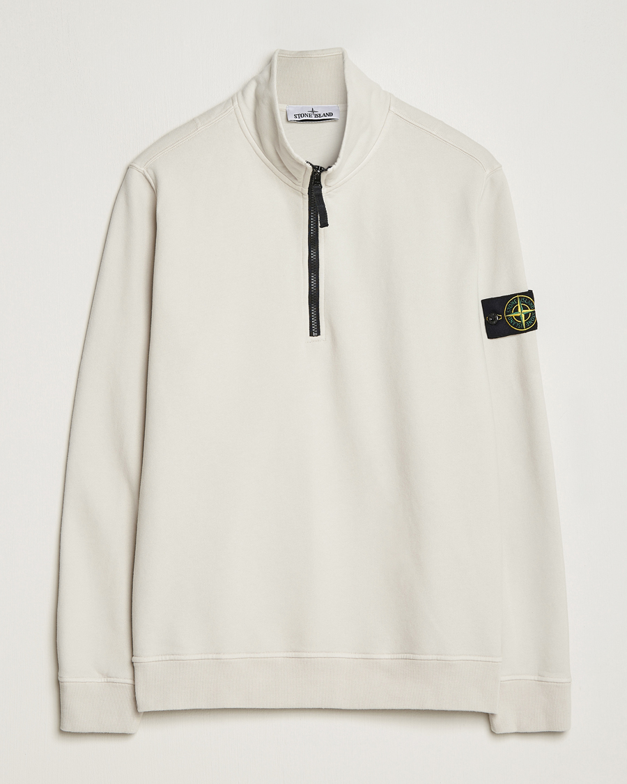 Men | Sweaters & Knitwear | Stone Island | Garment Dyed Fleece Half Zip Plaster