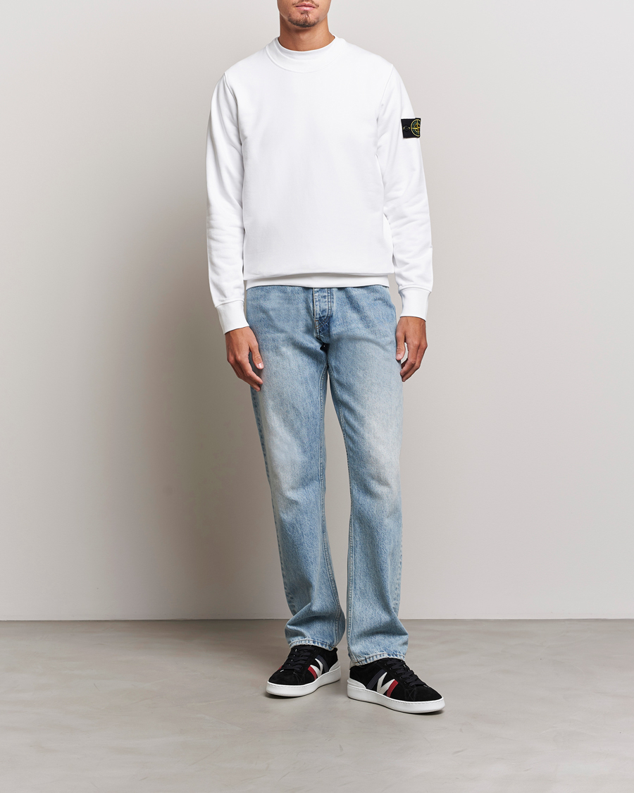 Men | Sweaters & Knitwear | Stone Island | Garment Dyed Fleece Sweatshirt White