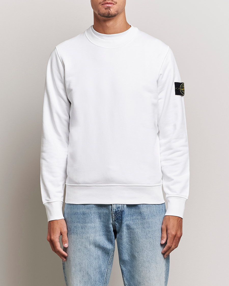 Men | Stone Island | Stone Island | Garment Dyed Fleece Sweatshirt White