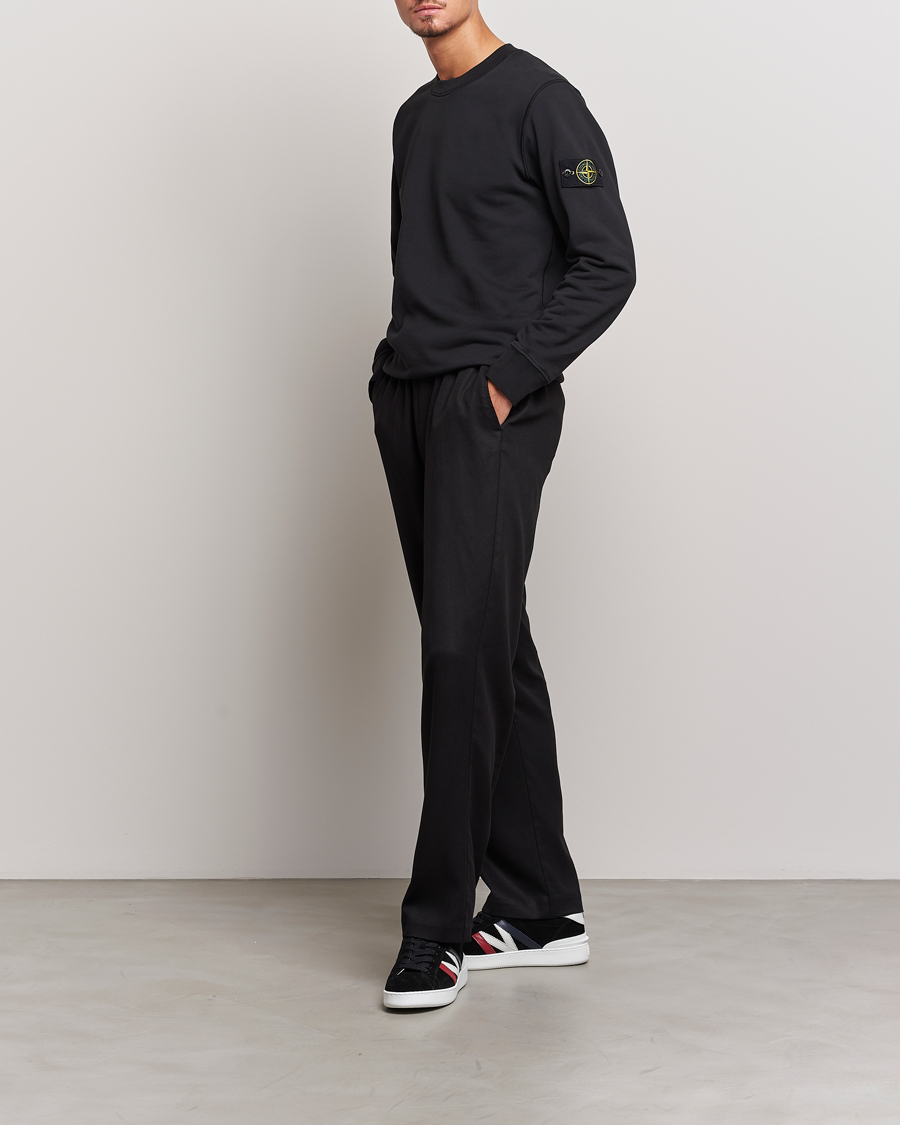 Men | Sweaters & Knitwear | Stone Island | Garment Dyed Fleece Sweatshirt Black