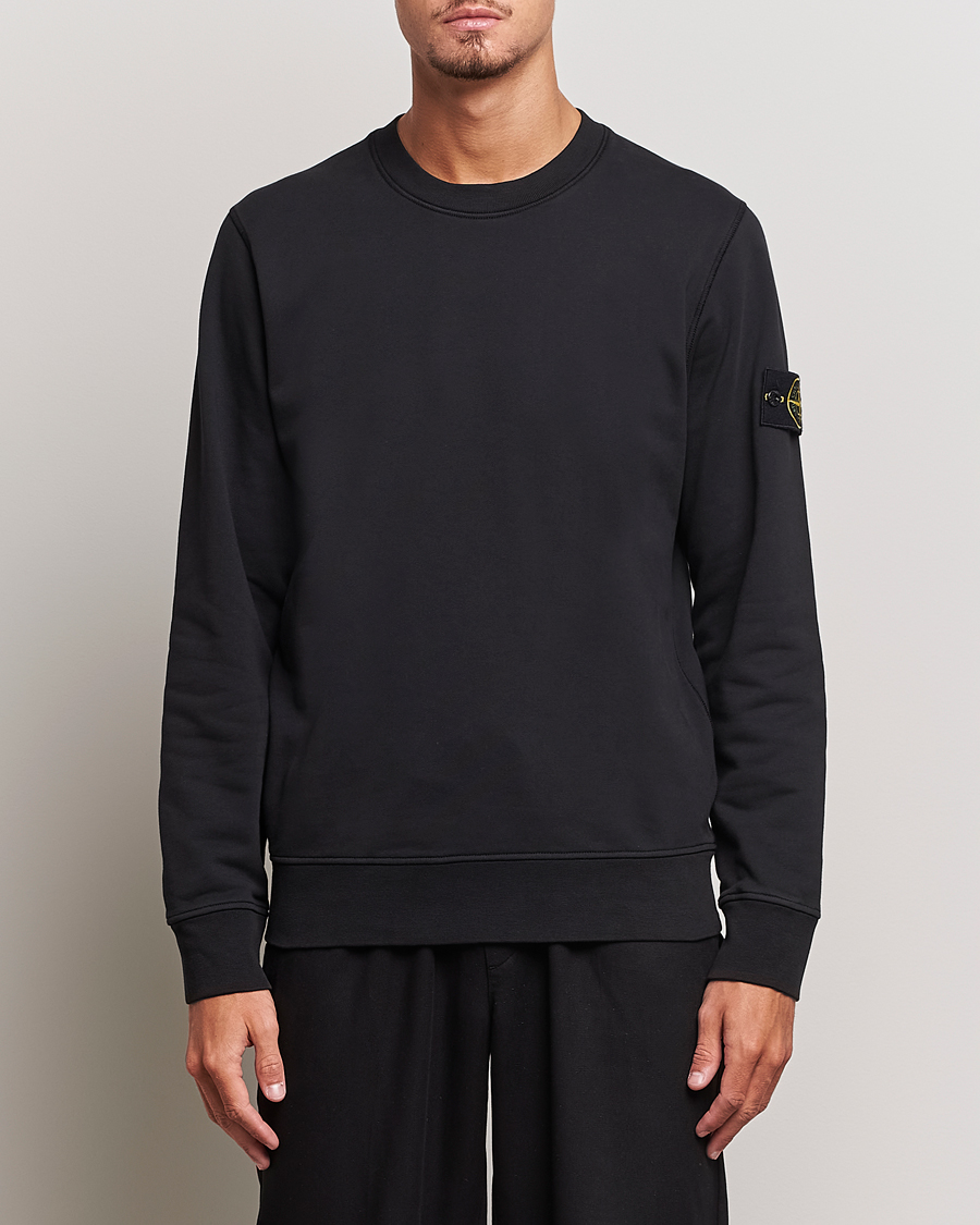 Men | Stone Island | Stone Island | Garment Dyed Fleece Sweatshirt Black