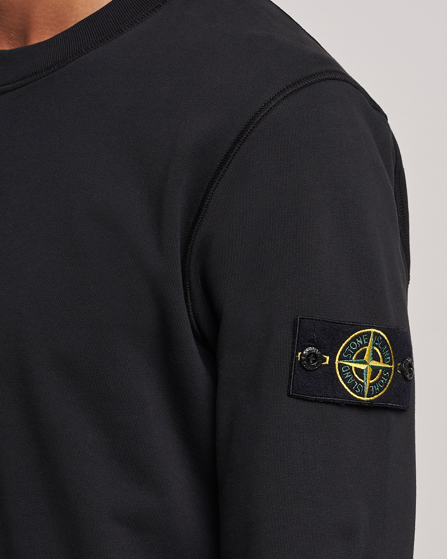 Men | Sweaters & Knitwear | Stone Island | Garment Dyed Fleece Sweatshirt Black