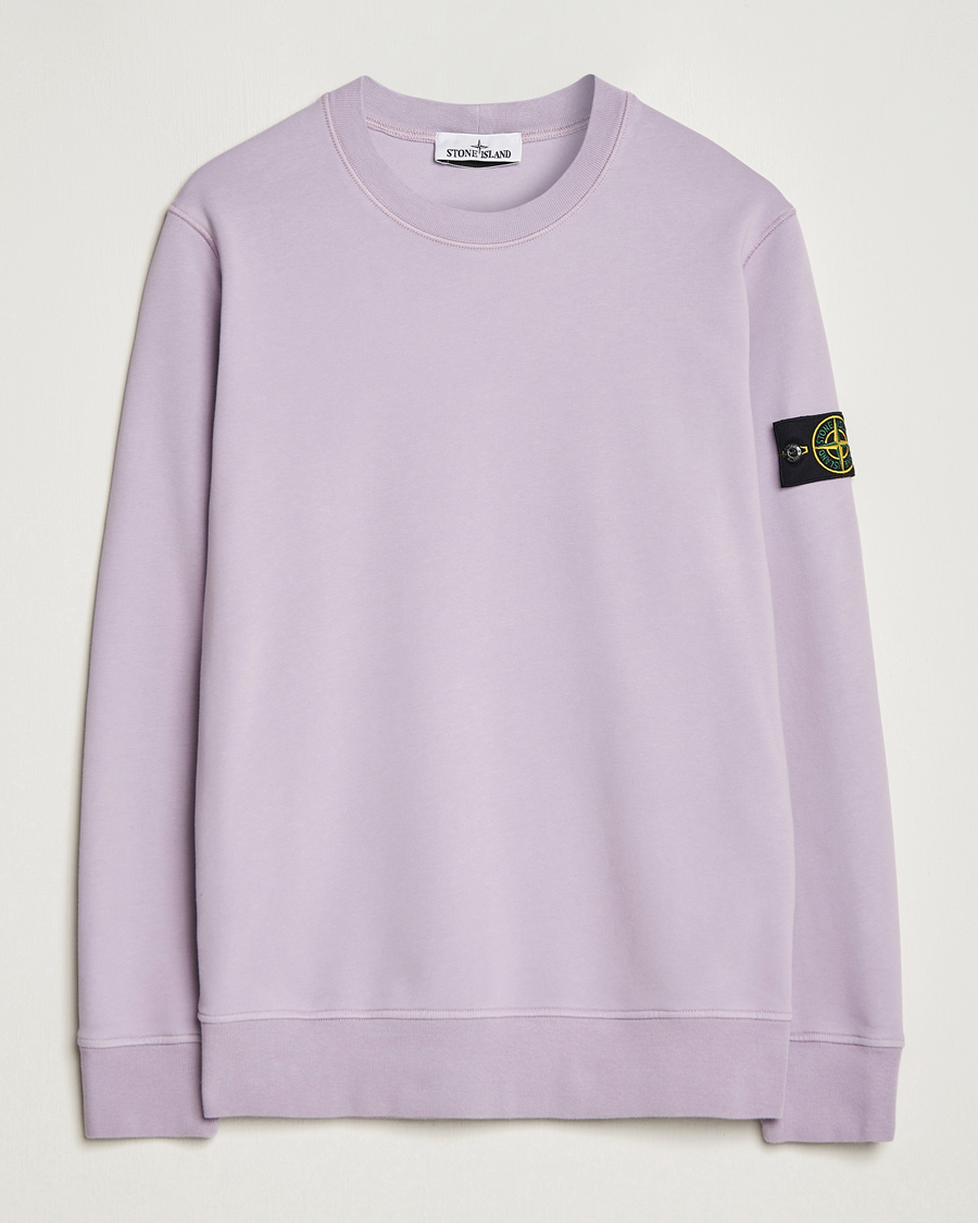 Men | Sweaters & Knitwear | Stone Island | Garment Dyed Fleece Sweatshirt Lavender