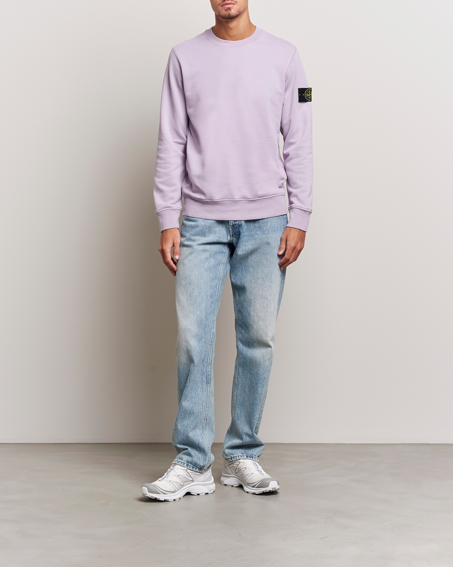 Men | Sweaters & Knitwear | Stone Island | Garment Dyed Fleece Sweatshirt Lavender
