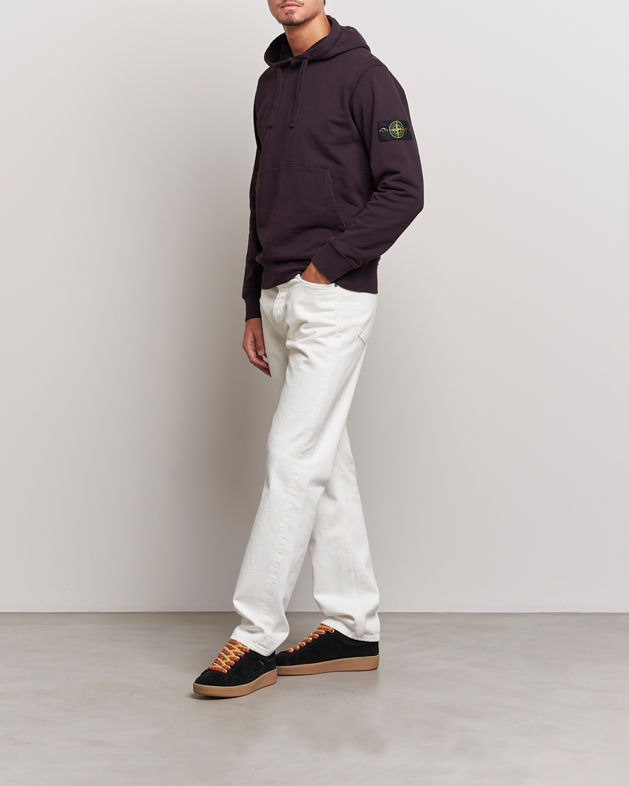 Men | Sweaters & Knitwear | Stone Island | Garment Dyed Fleece Hood Dark Burgundy