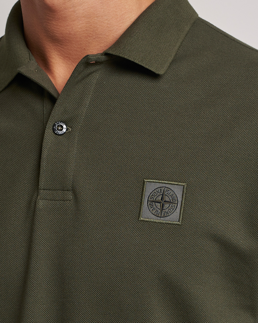 Stone Island Cotton Pique Polo Olive at CareOfCarl.com