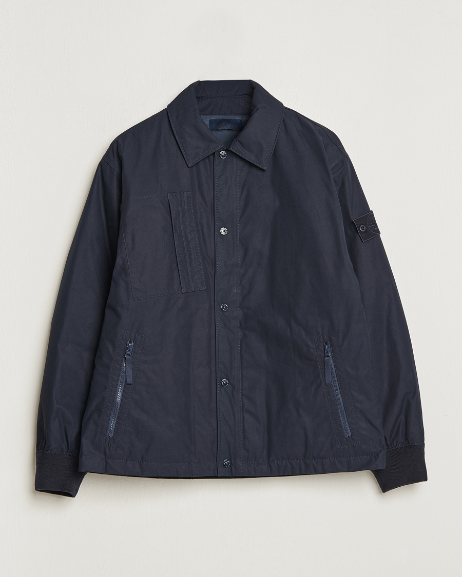Men | Casual Jackets | Stone Island | Ghost Piece O-Ventile Jacket Navy Blue