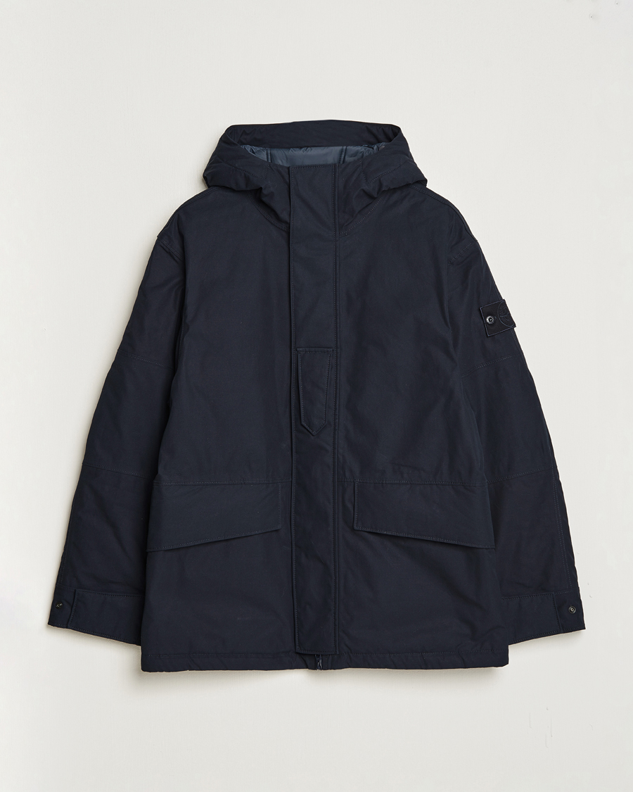 Men | Winter jackets | Stone Island | Ghost Piece O-Ventile Hodded Parka Navy Blue