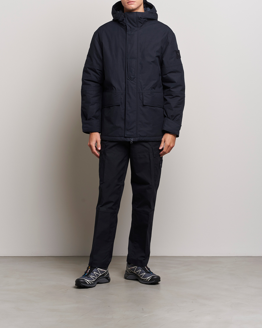 Men | Coats & Jackets | Stone Island | Ghost Piece O-Ventile Hooded Parka Navy Blue