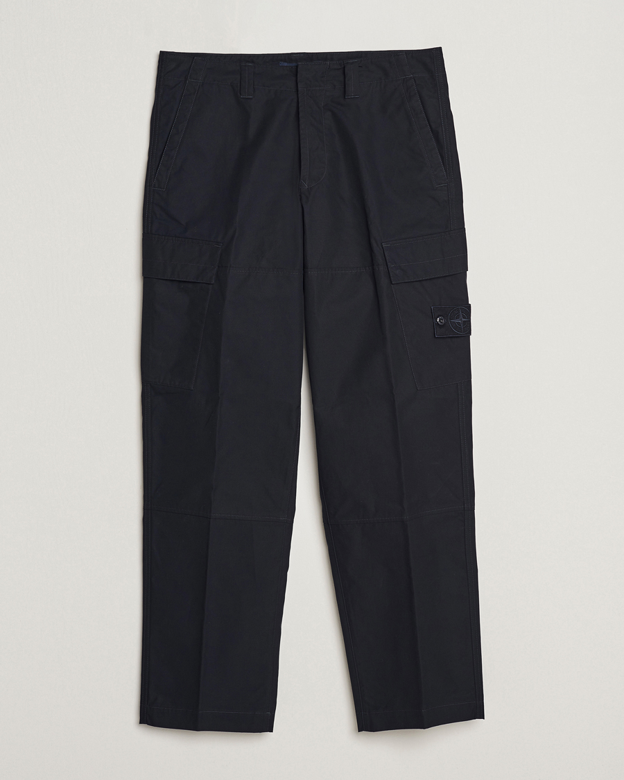 Men | Trousers | Stone Island | Ghost Piece O-Ventile Trousers Navy Blue