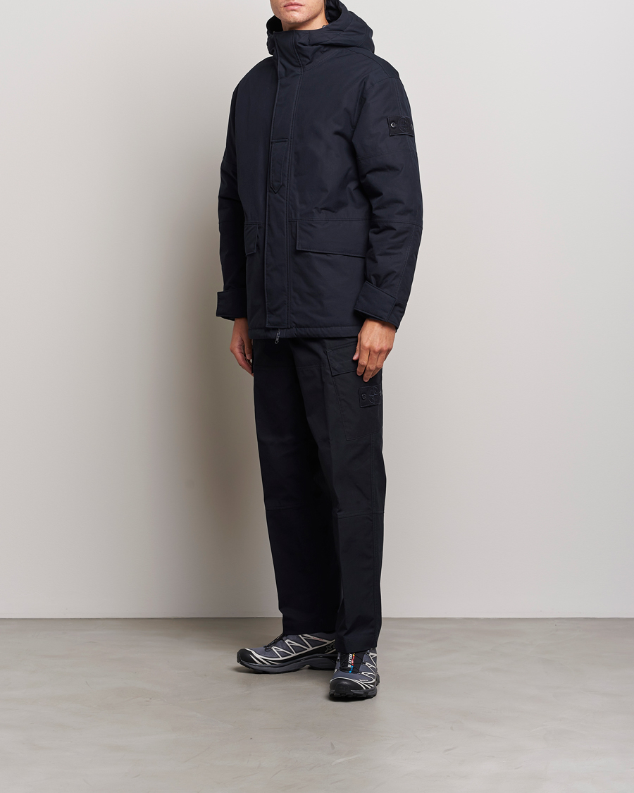 Men | Trousers | Stone Island | Ghost Piece O-Ventile Trousers Navy Blue