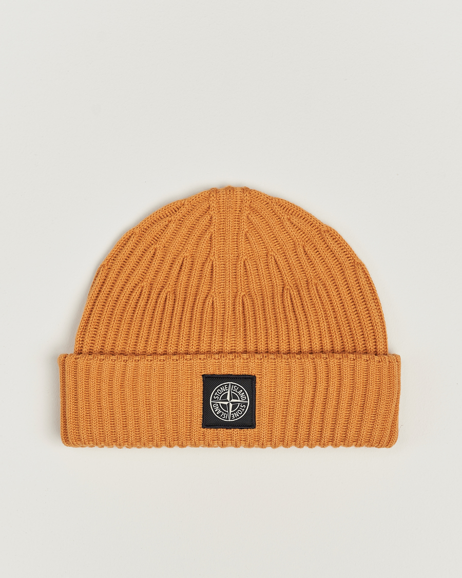 Men | Stone Island Full Rib Wool Beanie Rust | Stone Island | Full Rib Wool Beanie Rust