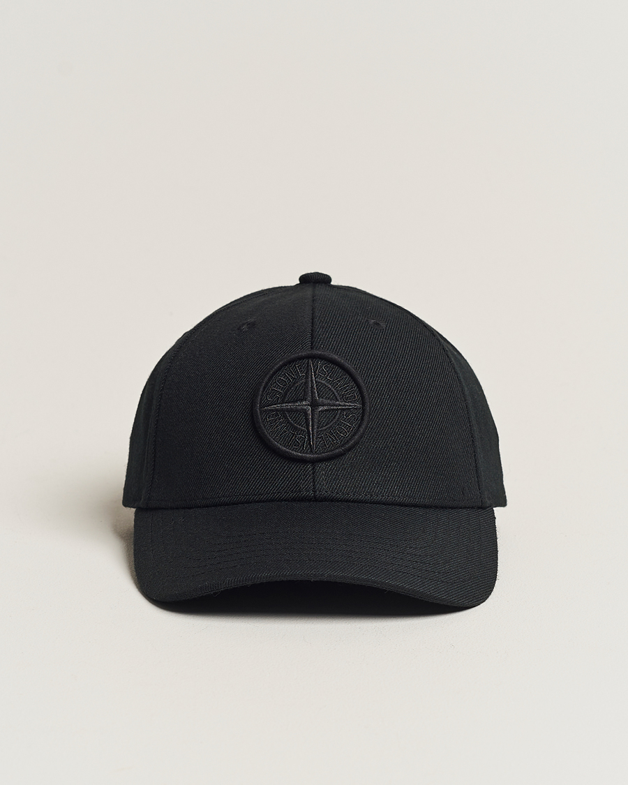 Men | Stone Island Mix Wool Gabardine Cap Black | Stone Island | Mix Wool Gabardine Cap Black