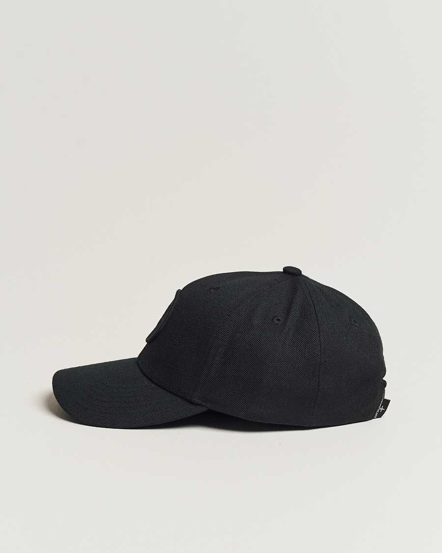 Men | Stone Island Mix Wool Gabardine Cap Black | Stone Island | Mix Wool Gabardine Cap Black