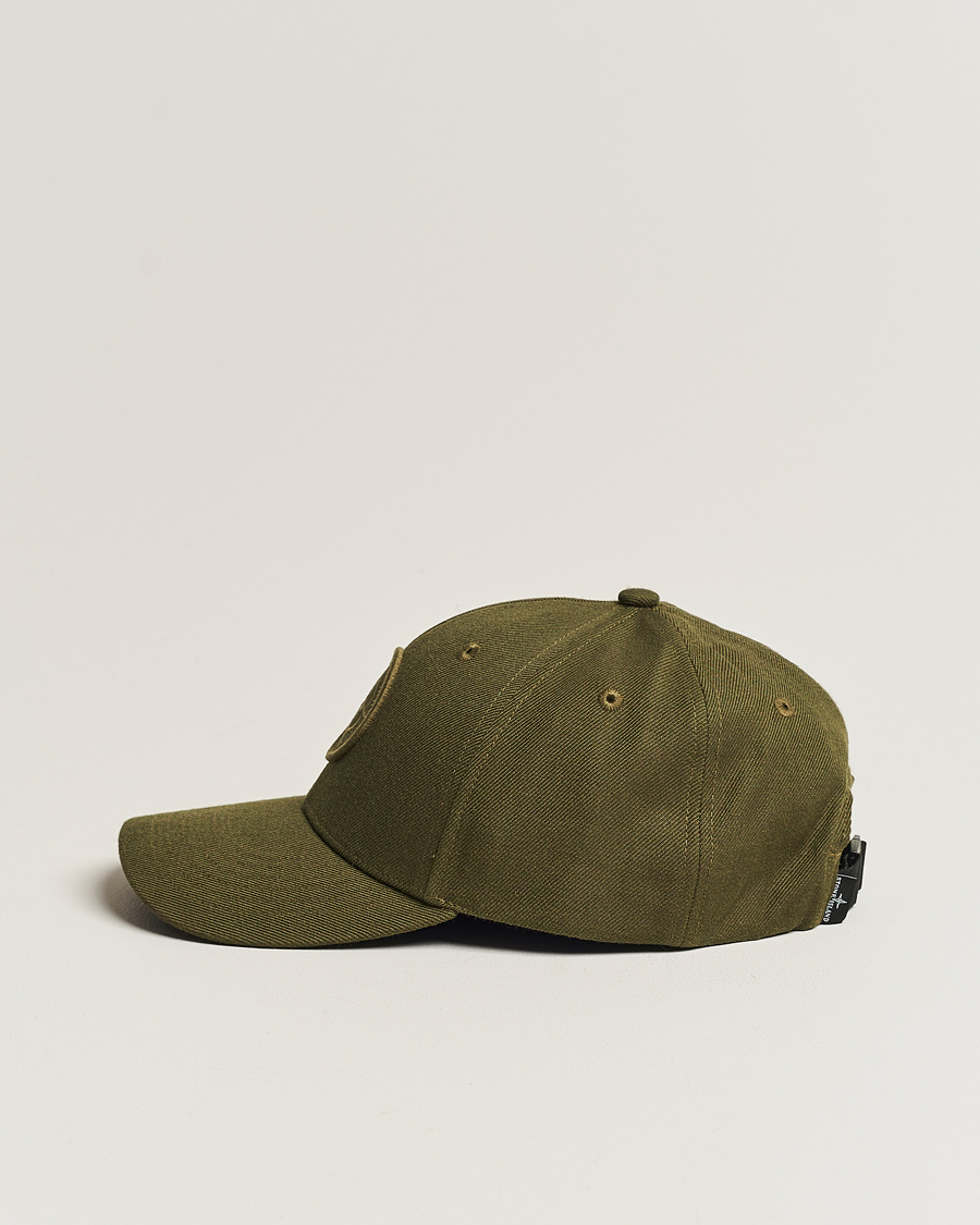 Stone Island Mix Wool Gabardine Cap Olive at CareOfCarl.com