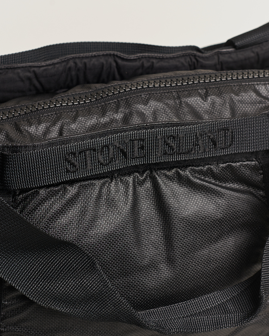 Men | Stone Island Garment Dyed Mussola Gommata Canvas Big Tote Black | Stone Island | Garment Dyed Mussola Gommata Canvas Big Tote Black
