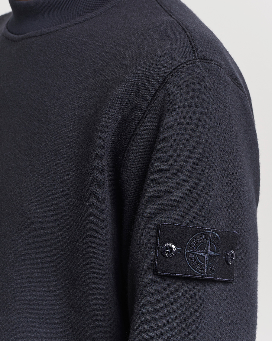 Men | Sweaters & Knitwear | Stone Island | Ghost Piece Wool Fleece Sweater Navy Blue