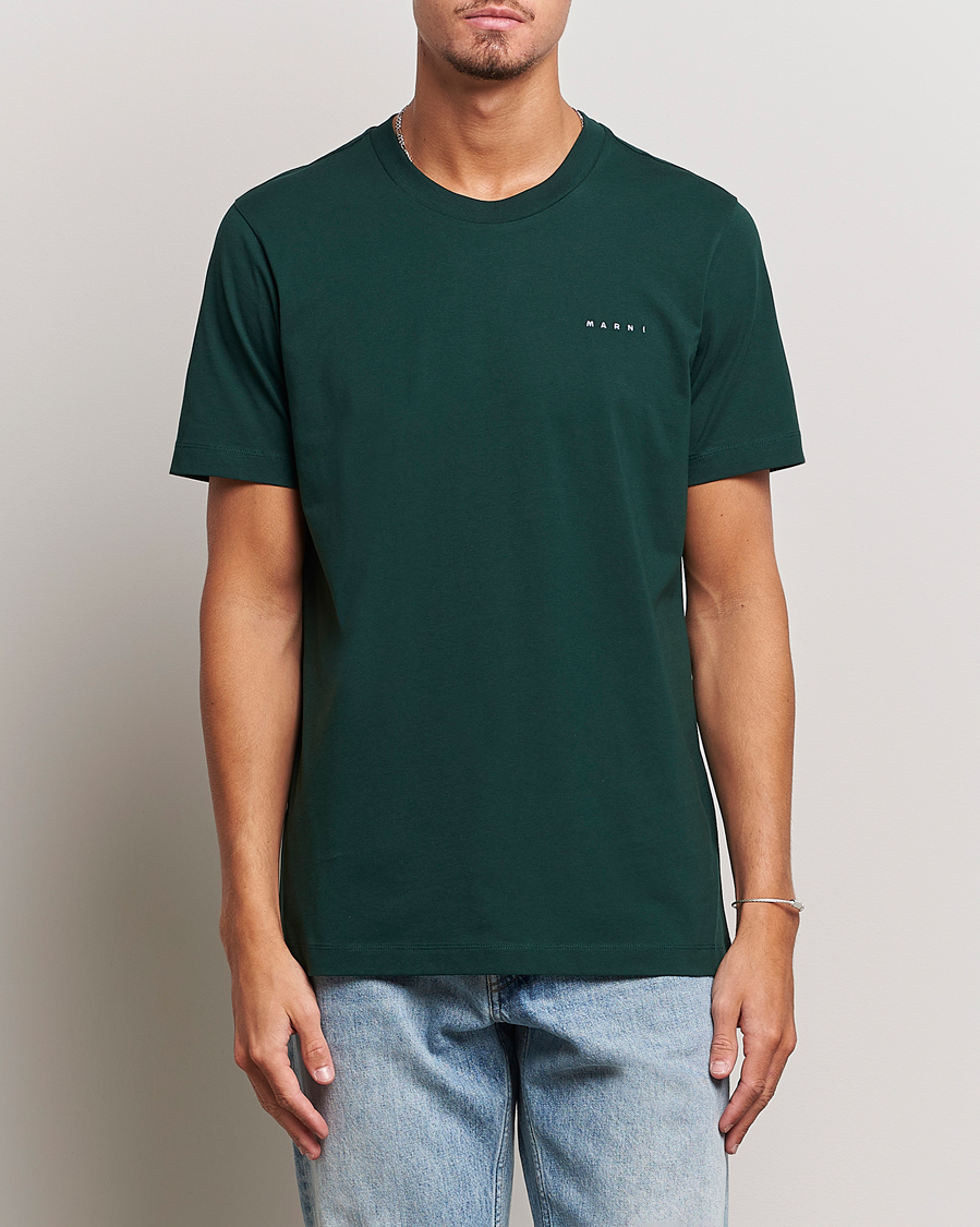 Men | Sale: 60% Off | Marni | Logo Embroidered T-Shirt Spherical Green