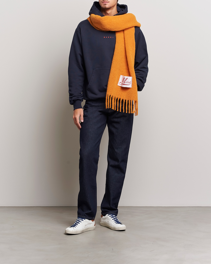 Men | Sweaters & Knitwear | Marni | Logo Applied Hoodie Navy