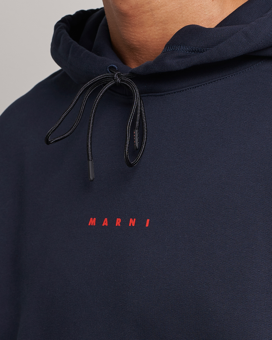 Men | Sweaters & Knitwear | Marni | Logo Applied Hoodie Navy