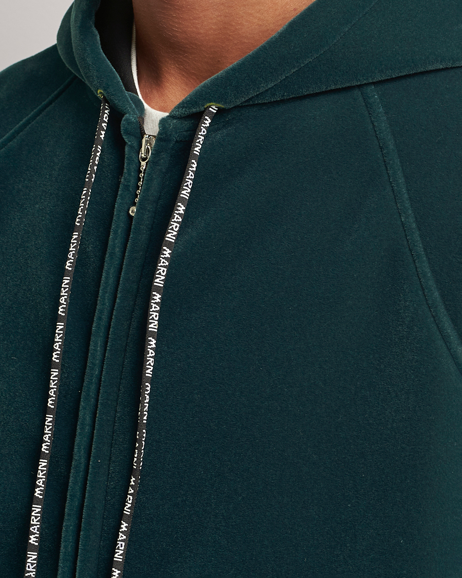 Men | Sweaters & Knitwear | Marni | Sponge Flock Full Zip Hoodie Spherical Green