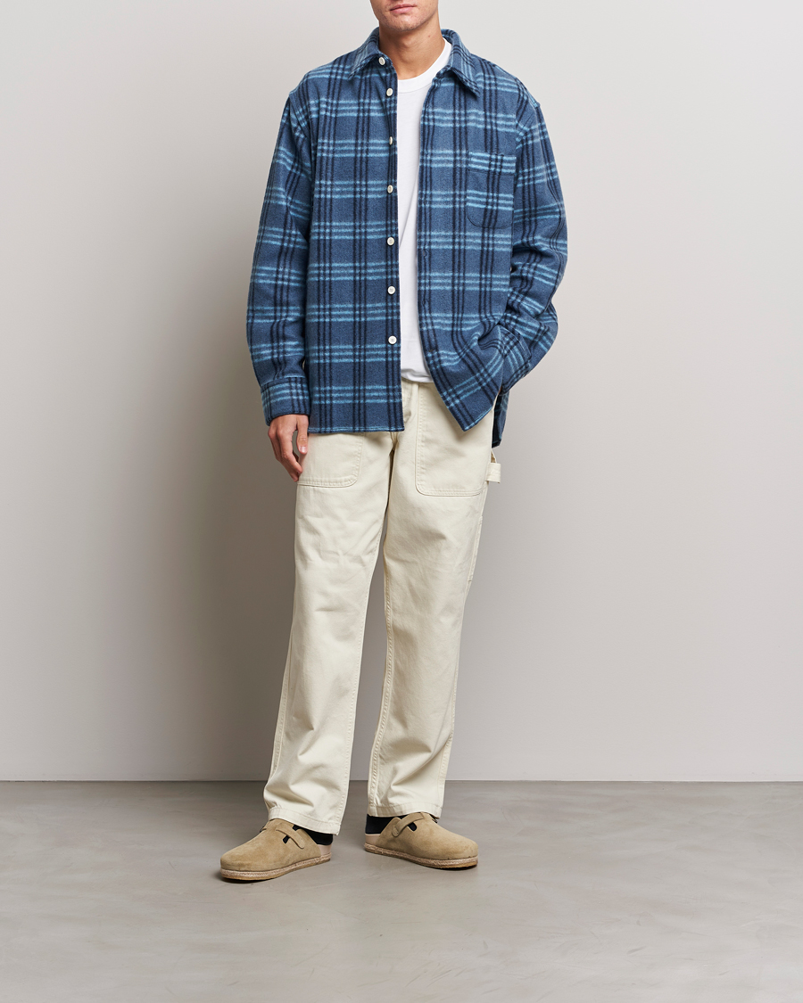 Men | Shirts | Marni | Check Pile Flannel Overshirt Opal