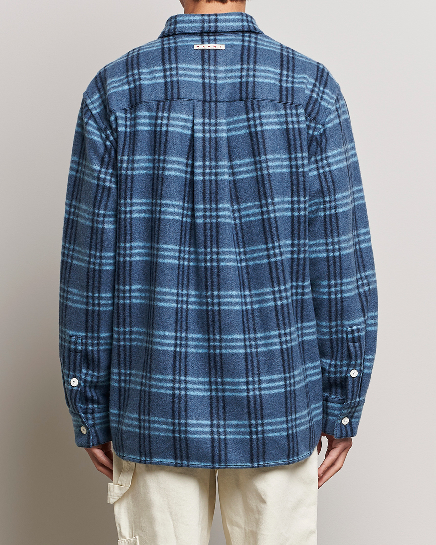 Men | Shirts | Marni | Check Pile Flannel Overshirt Opal