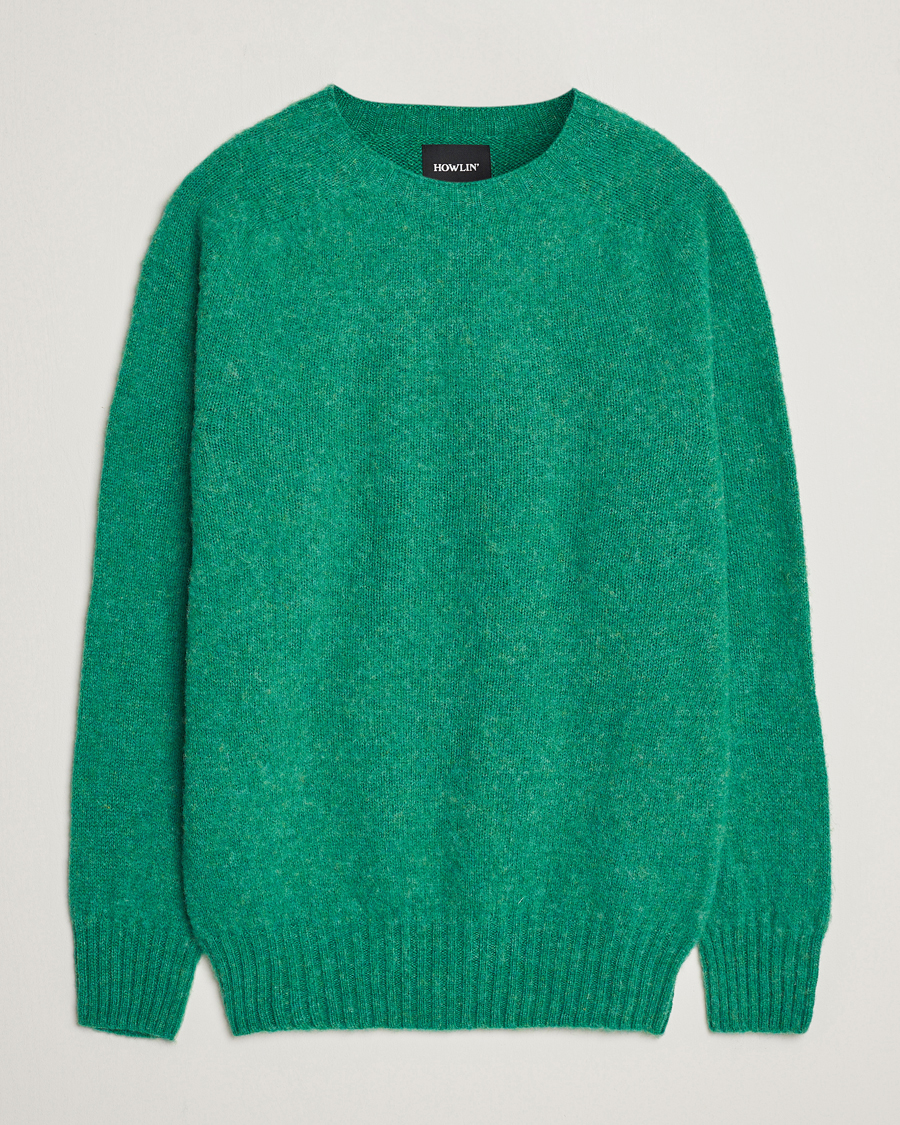 Men | Sweaters & Knitwear | Howlin' | Brushed Wool Sweater Greendream