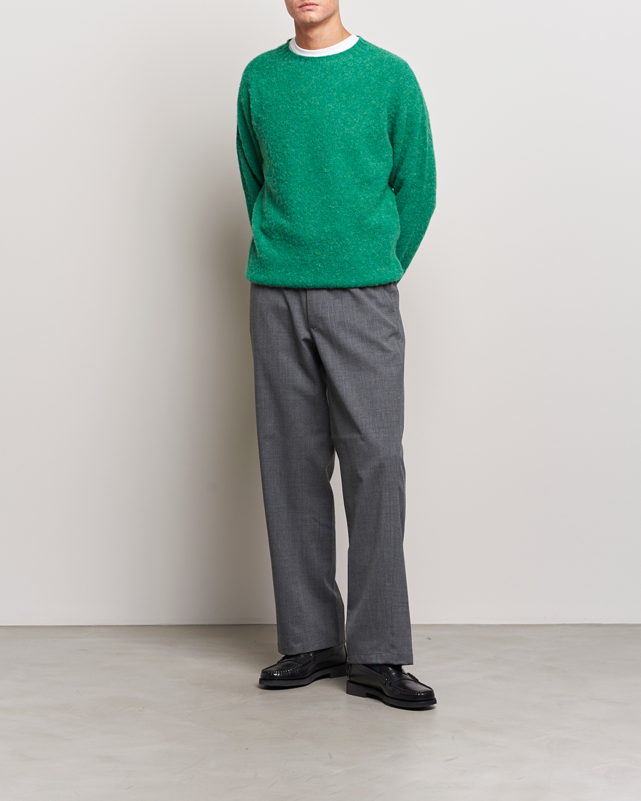 Men | Sweaters & Knitwear | Howlin' | Brushed Wool Sweater Greendream