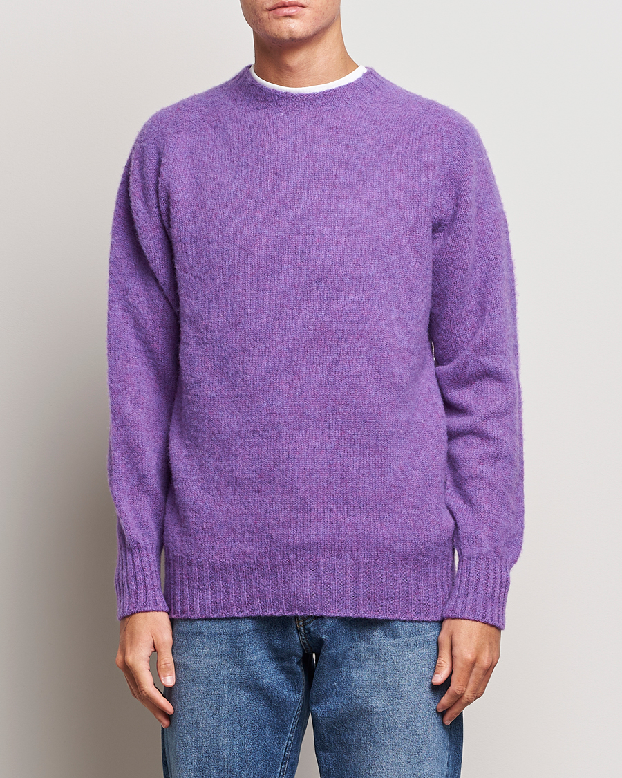 Men | Knitted Jumpers | Howlin' | Brushed Wool Sweater Purple Lover