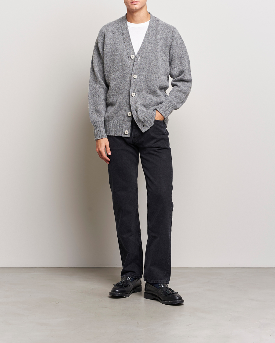 Men | Sweaters & Knitwear | Howlin' | Shaggy Bear Cardigan Med Grey
