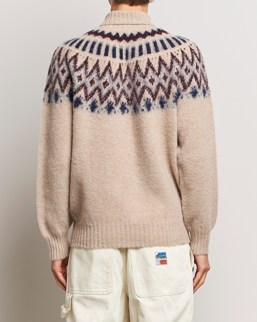 Men | Sweaters & Knitwear | Howlin' | Brushed Wool Fair Isle Roll Neck Biscuit