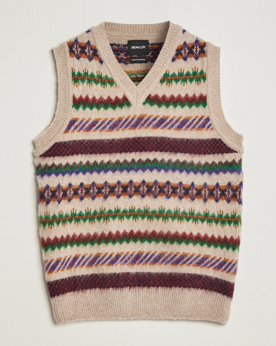 Men | Pullovers | Howlin' | Brushed Wool Vest Biscuit