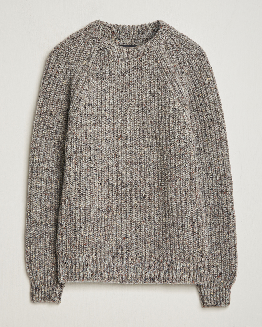 Men | Sweaters & Knitwear | Howlin' | Heavy Knitted Crewneck Greymix