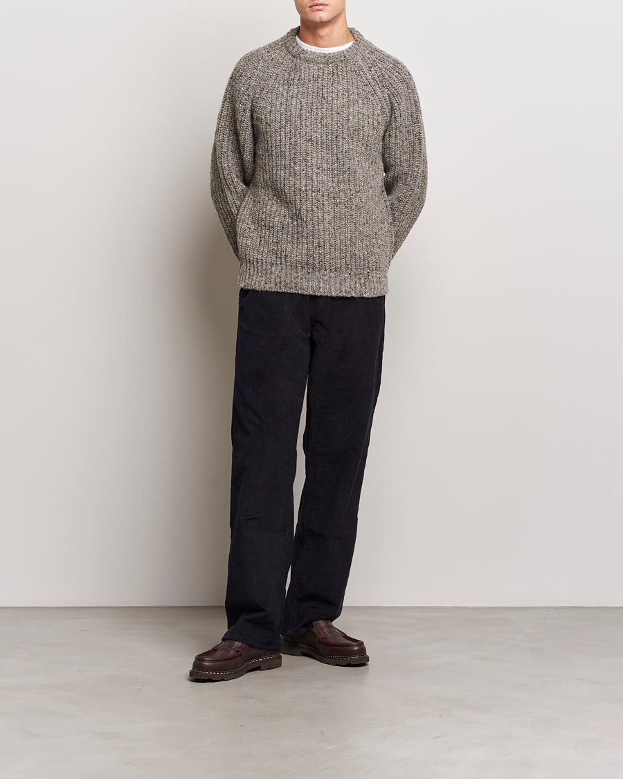 Men | Sweaters & Knitwear | Howlin' | Heavy Knitted Crewneck Greymix
