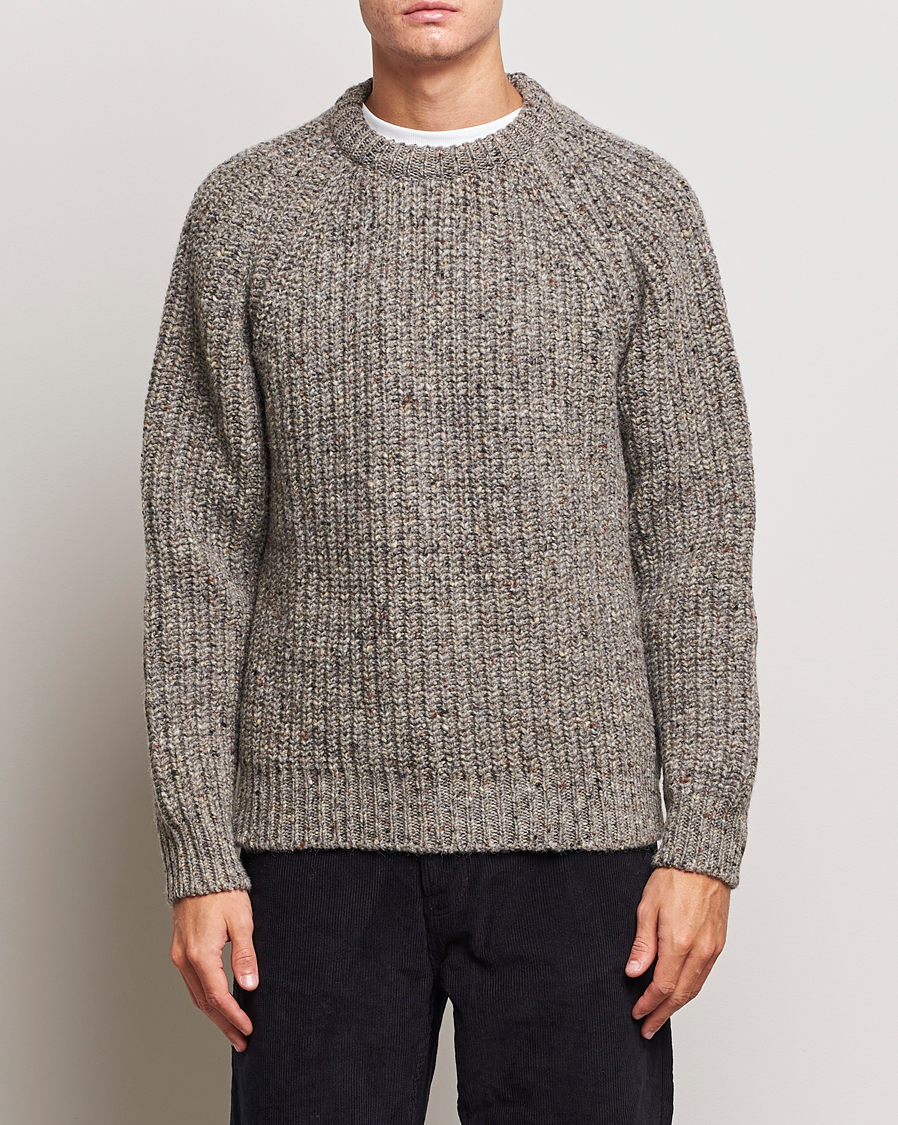 Men | Sweaters & Knitwear | Howlin' | Heavy Knitted Crewneck Greymix
