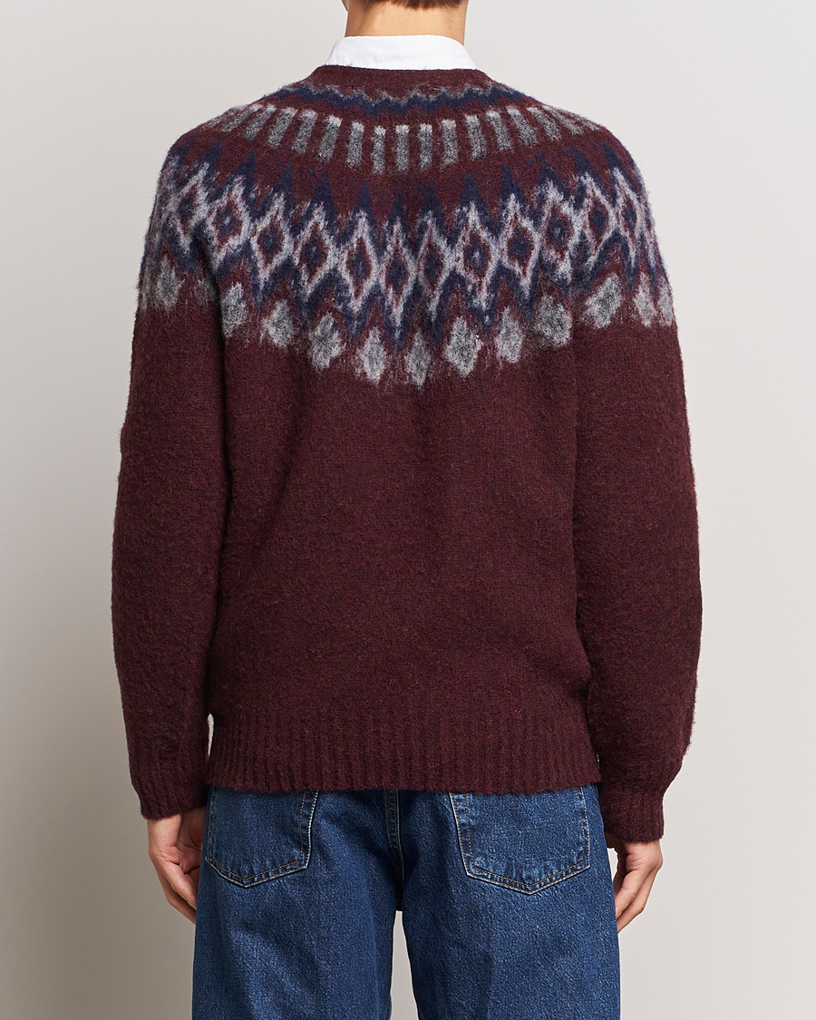 Men | Sweaters & Knitwear | Howlin' | Brushed Wool Fair Isle Crew Sweater Bordeaux