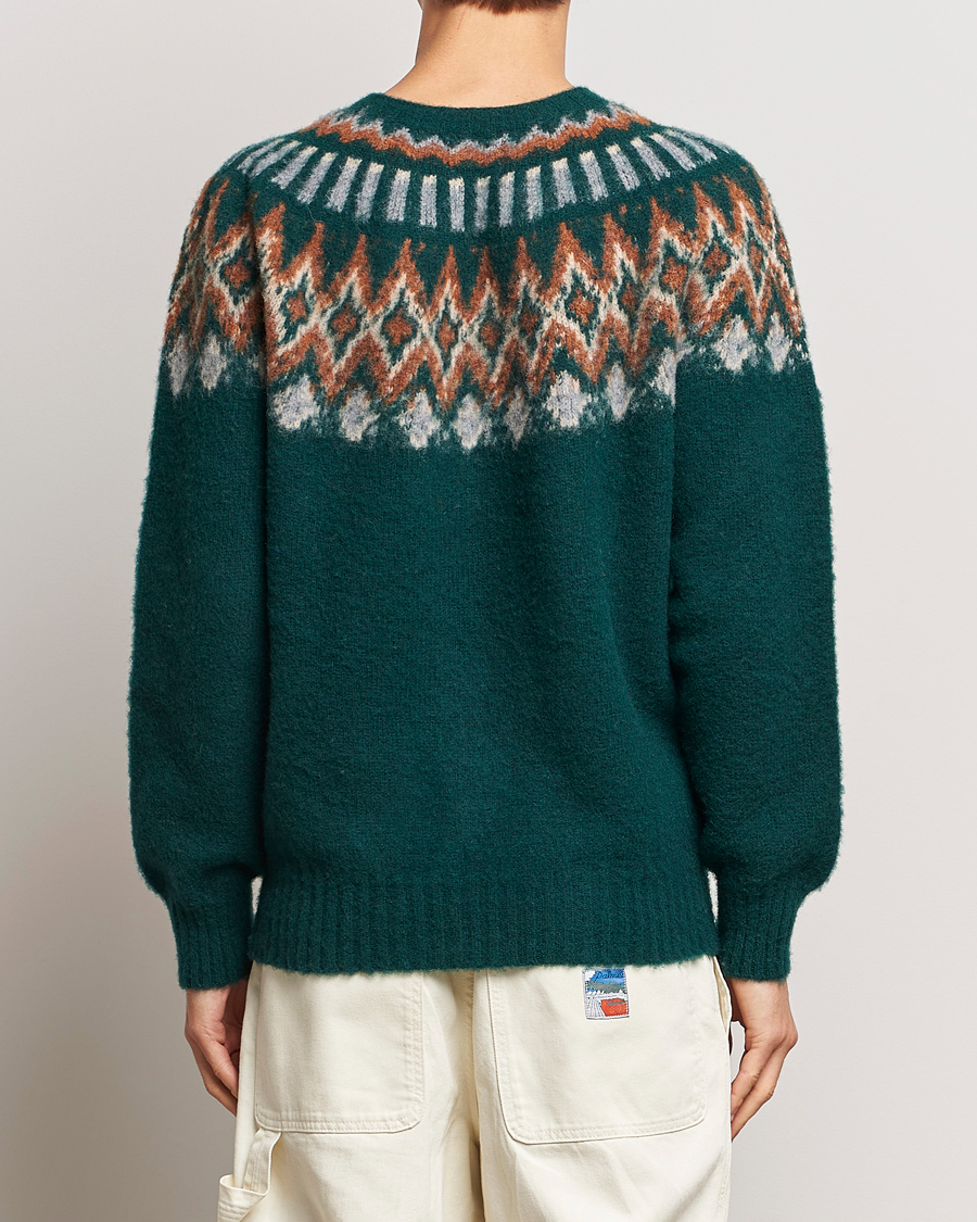 Men | Sweaters & Knitwear | Howlin' | Brushed Wool Fair Isle Crew Sweater Forest