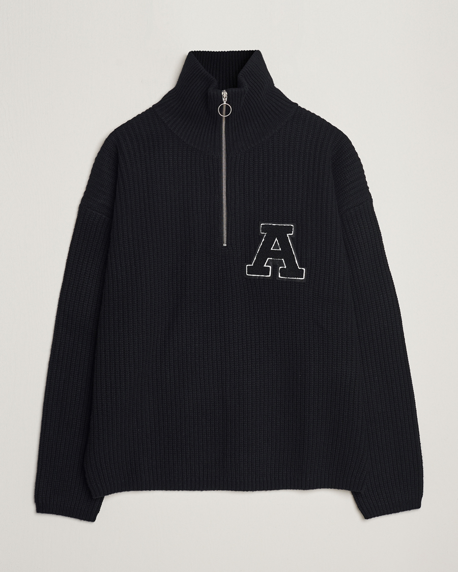 Axel Arigato Team Knitted Half Zip Black at CareOfCarl.com