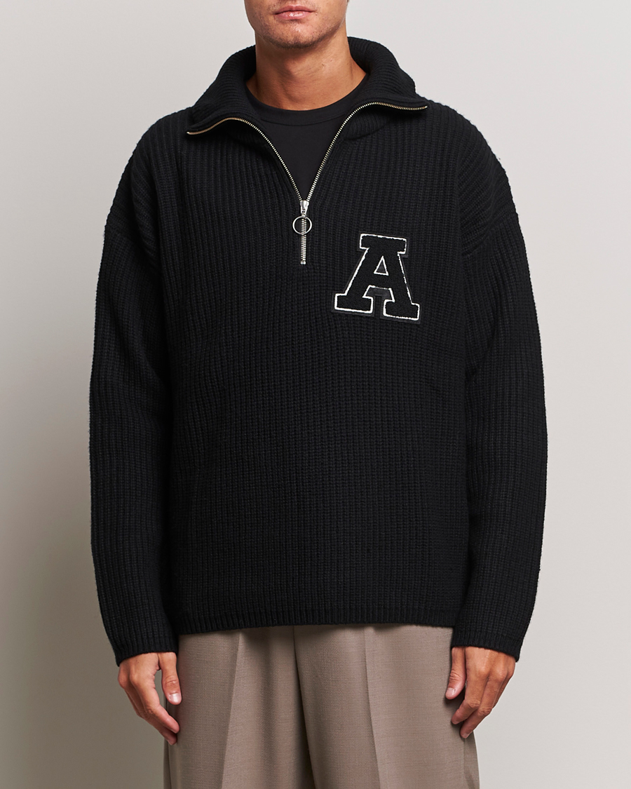 Axel Arigato Team Knitted Half Zip Black at CareOfCarl.com