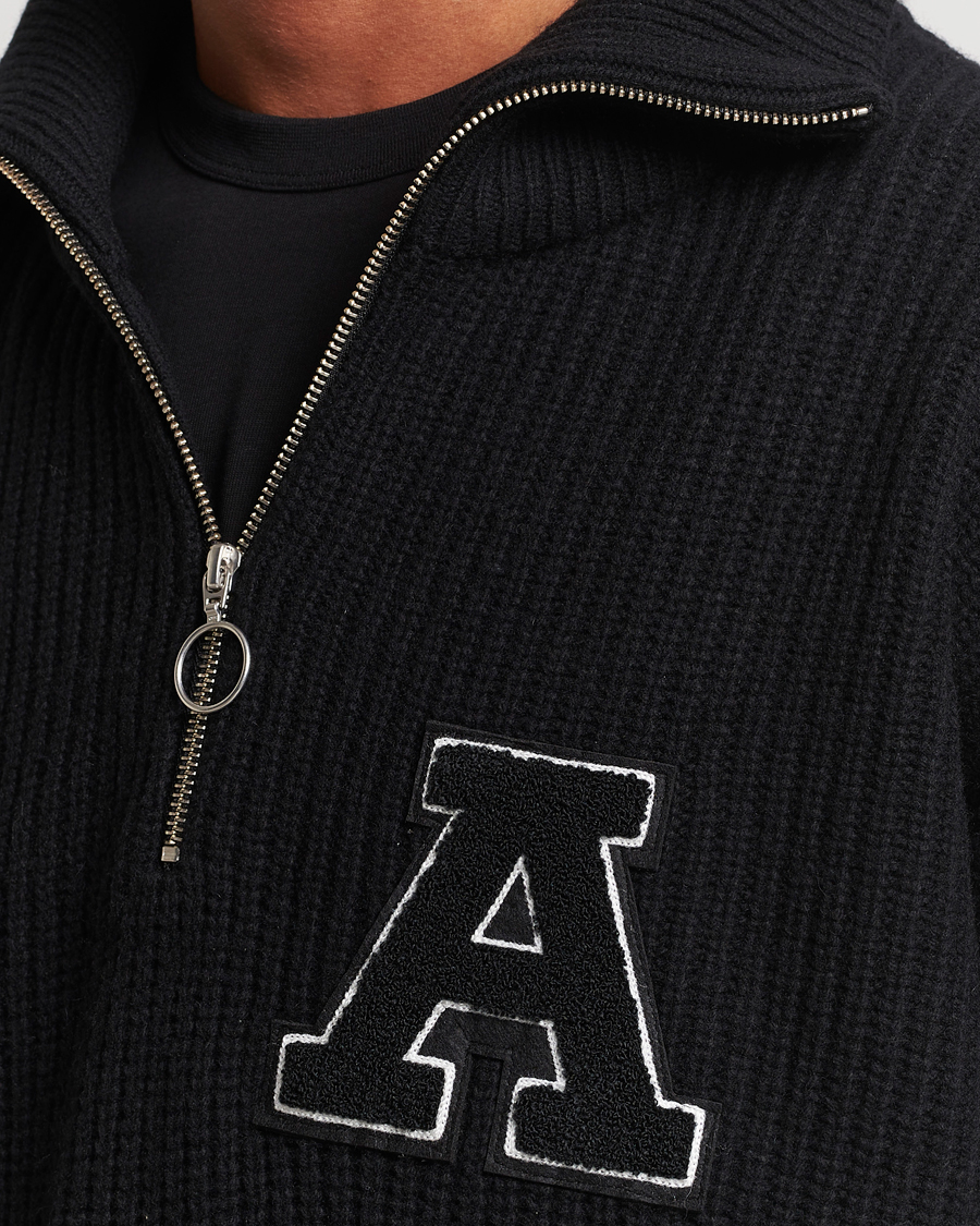 Men | Sweaters & Knitwear | Axel Arigato | Team Knitted Half Zip Black
