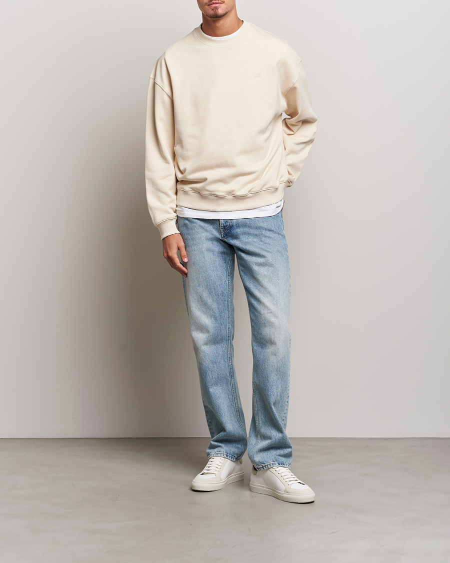 Men | Sweaters & Knitwear | Axel Arigato | Honor Crew Neck Sweatshirt Pale Beige