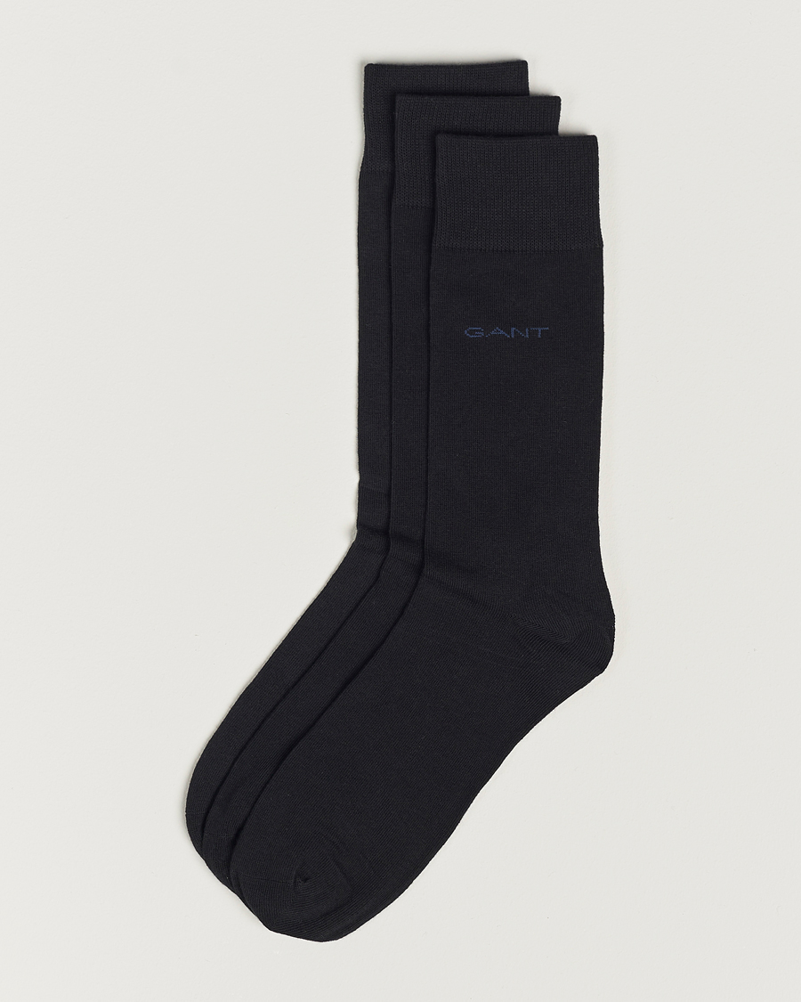 Men | Preppy Authentic | GANT | 3-Pack Cotton Socks Black
