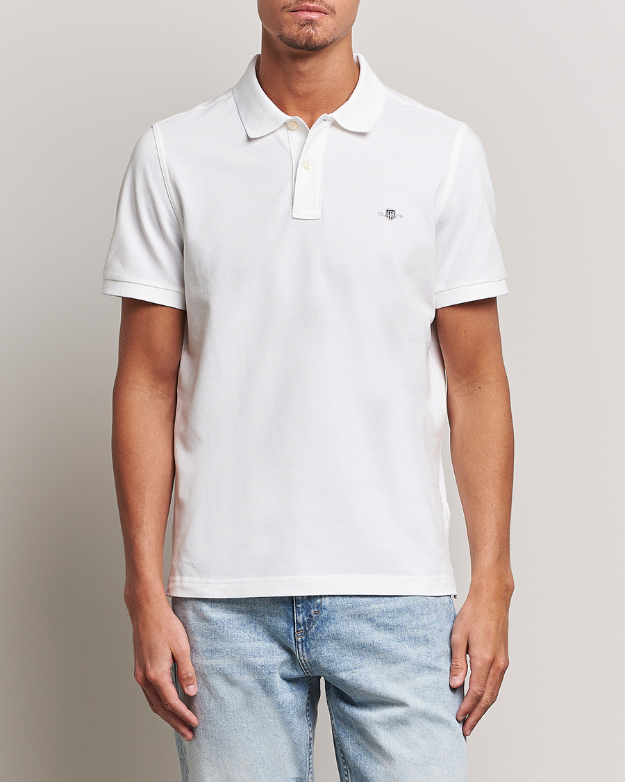 Men | Short Sleeve Polo Shirts | GANT | The Original Polo White