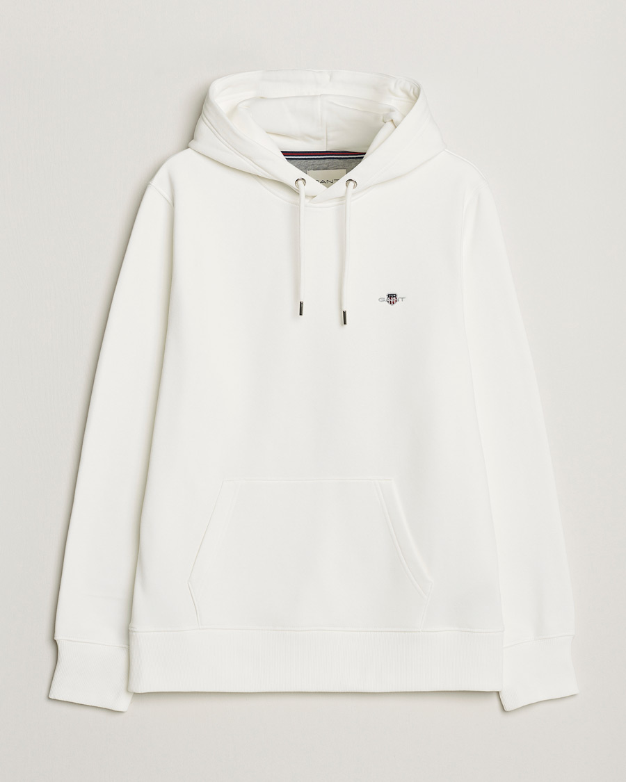 Men | Sweaters & Knitwear | GANT | Original Shield Logo Hoodie Eggshell