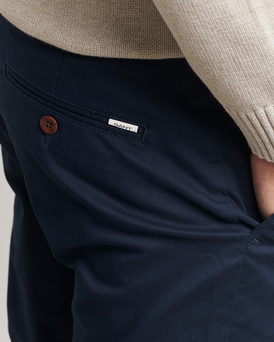 Men | Trousers | GANT | Slim Fit Tech Prep Chino Marine