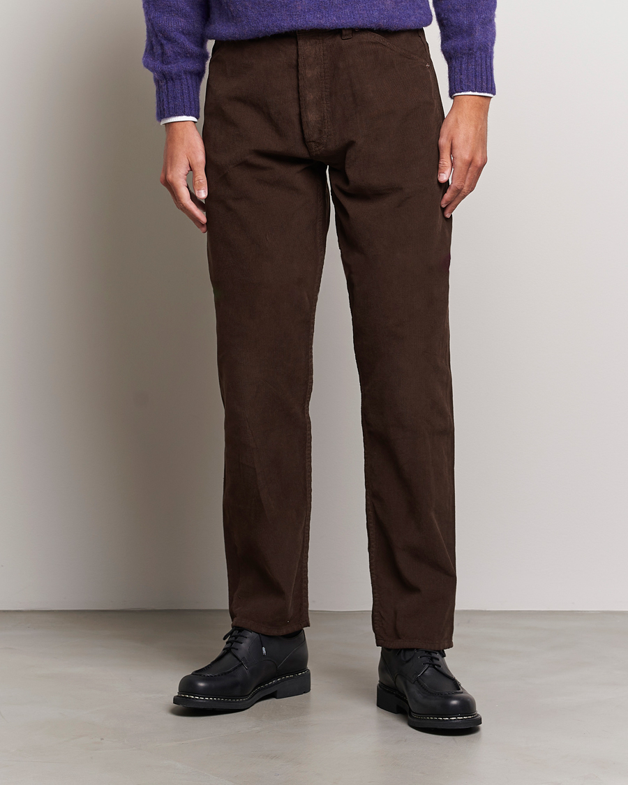 Men | Casual Trousers | Drake's | 5-Pocket Selvedge Needlecord Jeans Brown