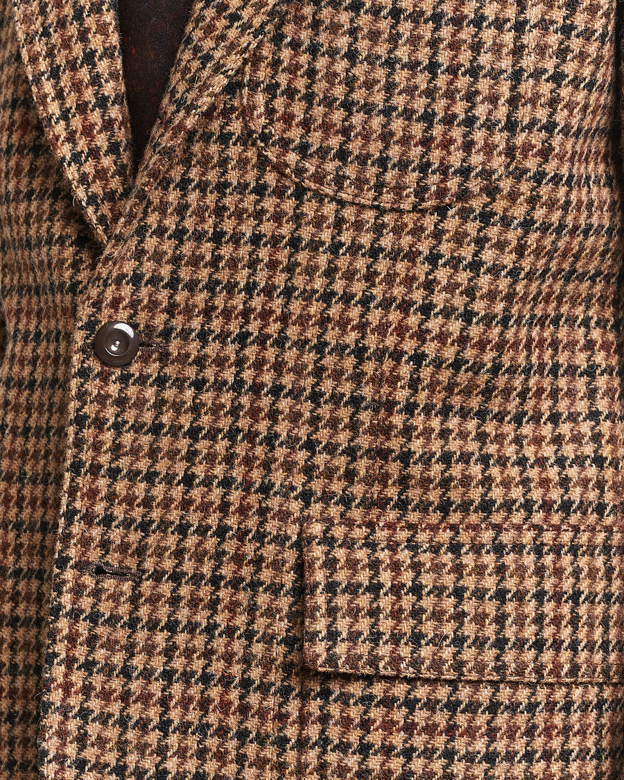 Men | Blazers | Drake's | MKVII Harris Tweed Games Houndstooth Blazer Brown