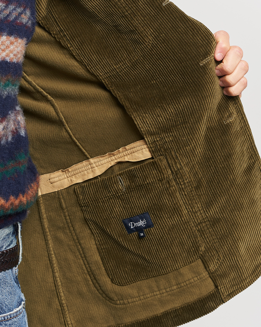 Men | Blazers | Drake's | MKI Games Corduroy Blazer Green