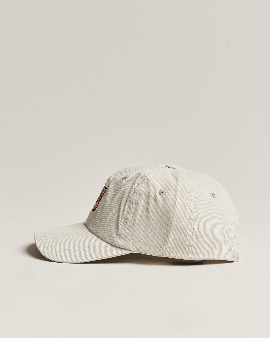 Men | Hats & Caps | Drake's | Square Font Cord Baseball Cap Silver Grey